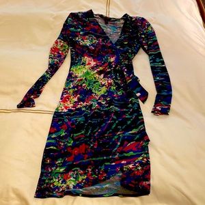 BCBG MAXAZRIA wrap long sleeve dress